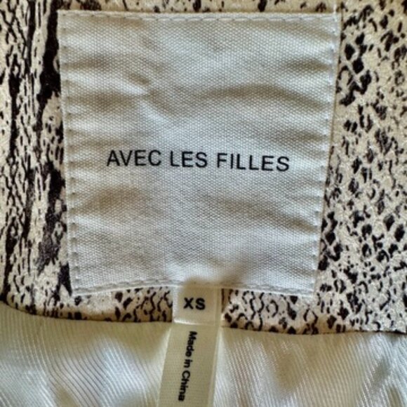 Avec Les Filles Snake Print Heavy Double Breasted Trench Coat NWOT - Picture 12 of 16